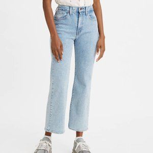 Levi's High Rise Cropped Flare Light Wash Denim Jeans Size 25